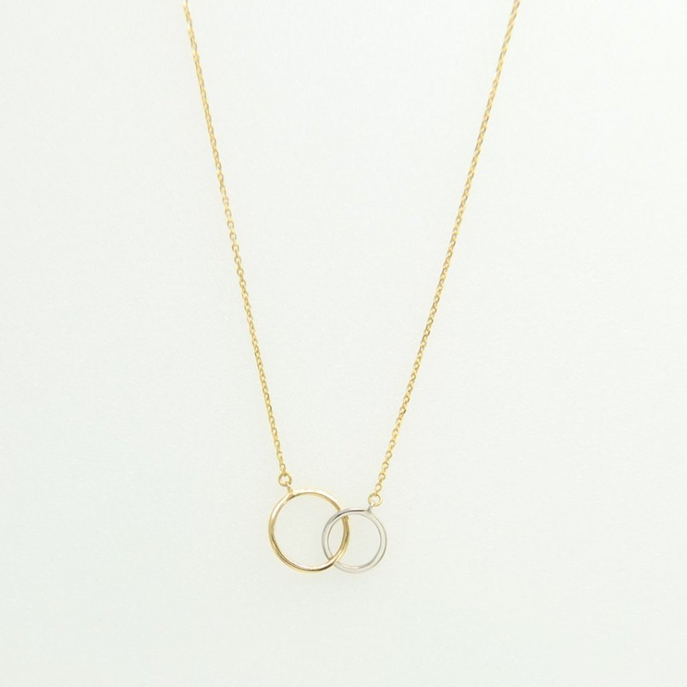 Soleil 14K Gold Layered Silver Circles Necklace - Picture 4 of 10